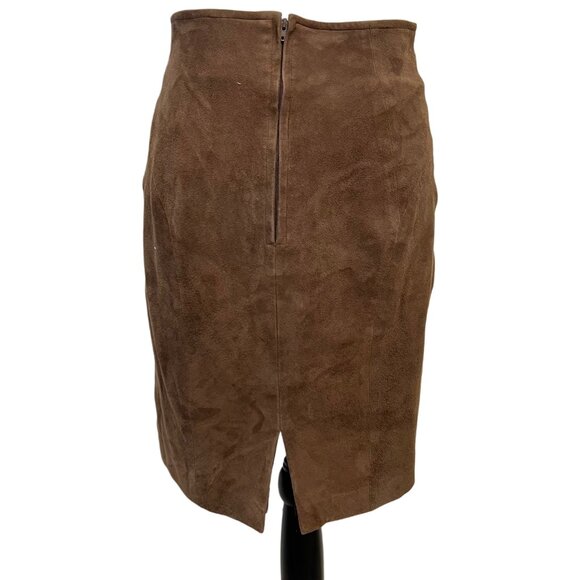 John Michael Vintage Suede Leather Pencil Skirt High-Waisted Fall Boho Bottom - Picture 5 of 9